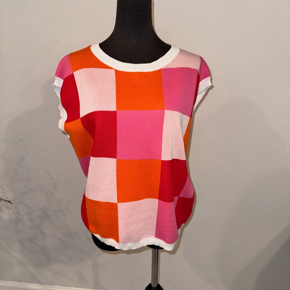 Colorful Checkered Women's Top